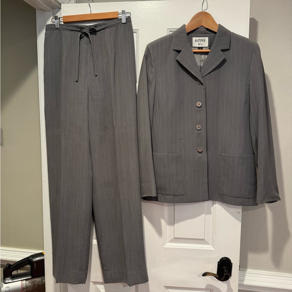 Gray Pinstripe Women's Suit Set
